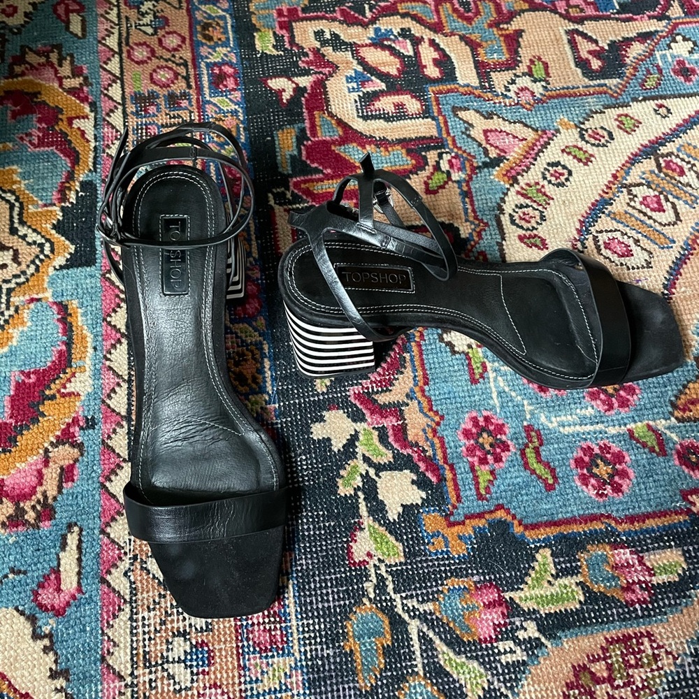 Topshop strappy, stripe sandal